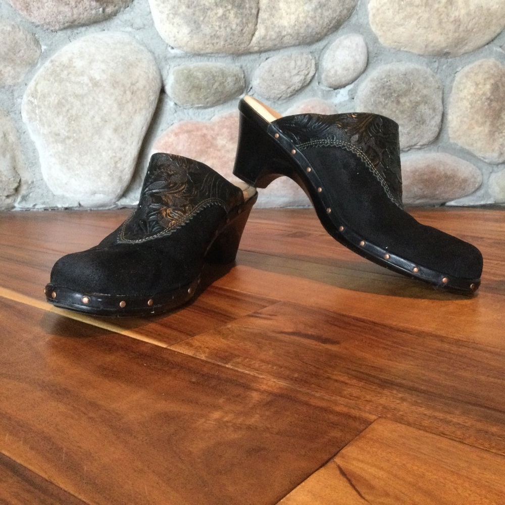 âïž Sofft Black Suede Clog Mule Ladies Size 9